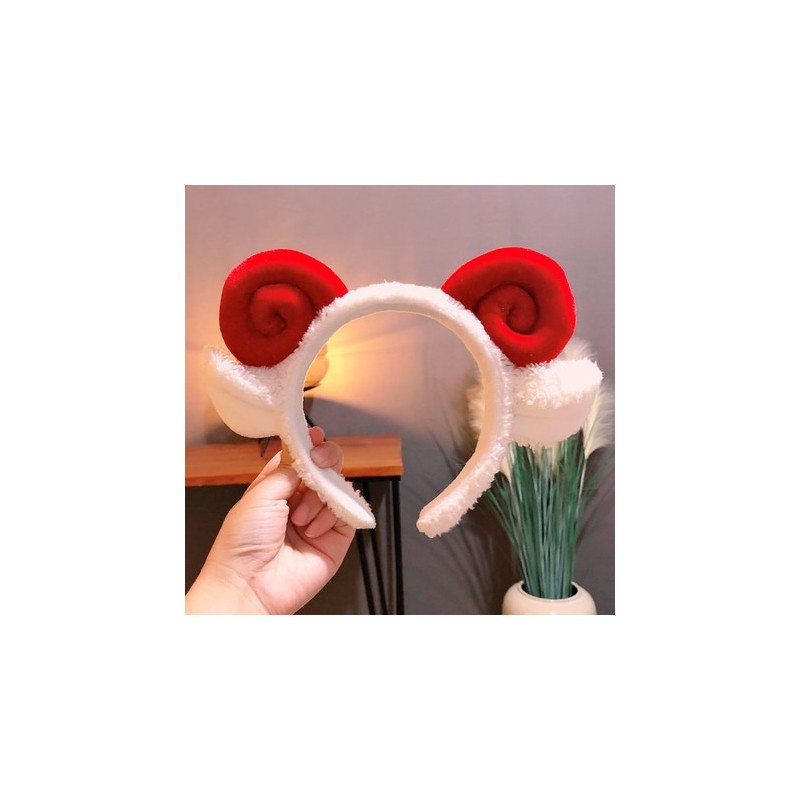 Tiara de pelúcia decorativa - chifres de ovelha / orelhas de coelho