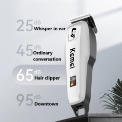 KM-PG809A Kemei - máquina de cortar cabelo elétrica - sem fio - com pentes
