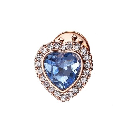 Alfinete em forma de coração - com cristal azul