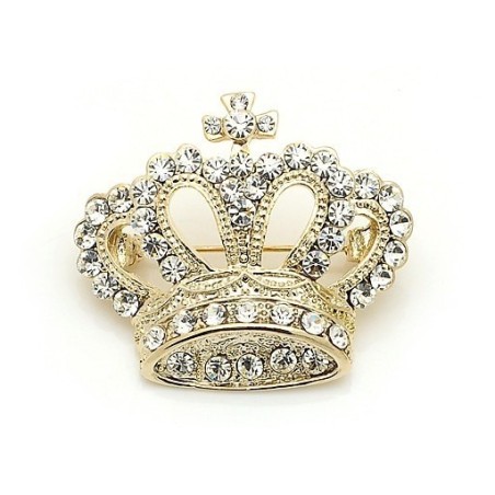broche de coroa de cristal