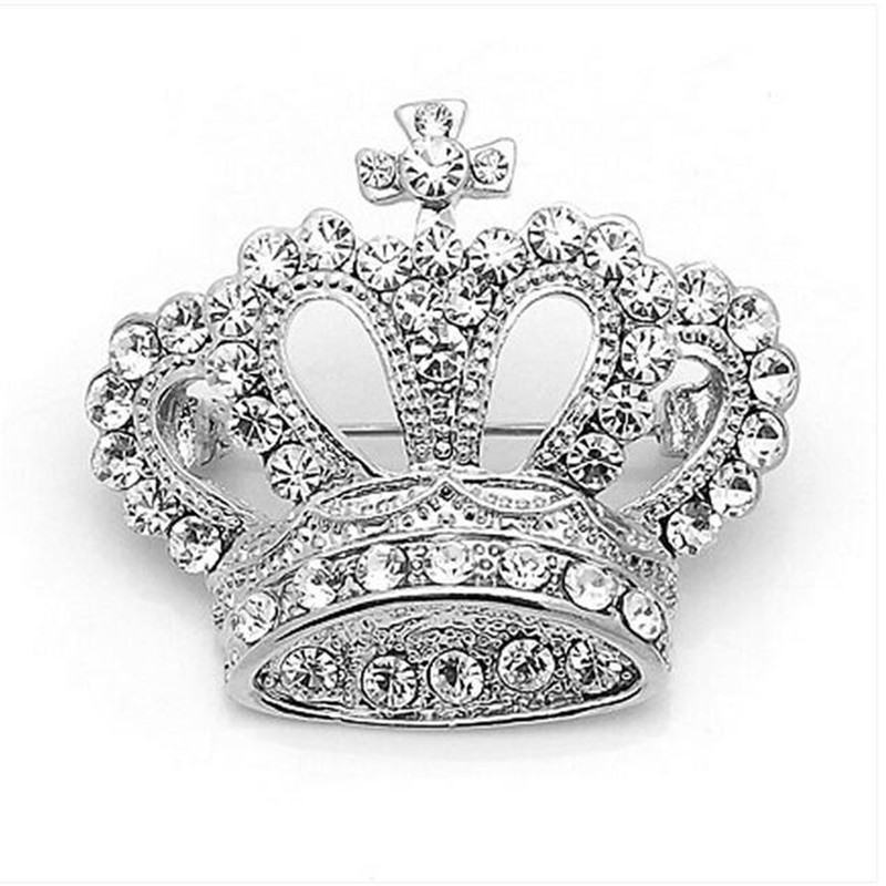 broche de coroa de cristal