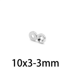 N35 - ímã de neodímio - escareado - 10mm * 3 mm - com furo de 3mm