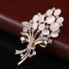 Opal flower with crystals - broochBrooches