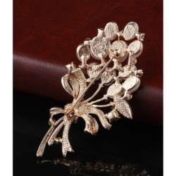 Flor de opala com cristais - broche