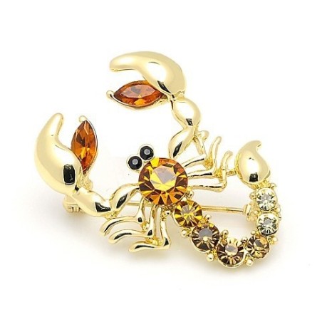 broche de escorpião de cristal