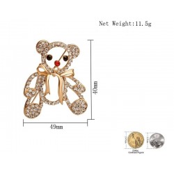 Ursinho de Natal de cristal - broche