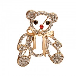 Ursinho de Natal de cristal - broche