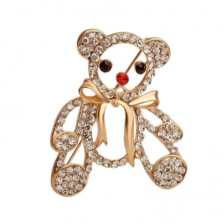Ursinho de Natal de cristal - broche