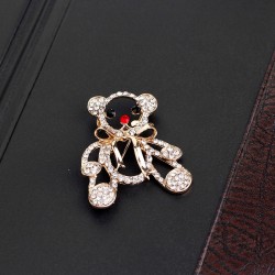 Ursinho de Natal de cristal - broche