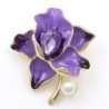Flor com cristal/pérola - broche dourado