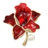 Flor com cristal/pérola - broche dourado
