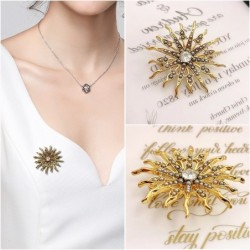 Broche retrô - sol com cristais