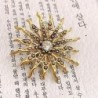 Broche retrô - sol com cristais