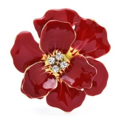 Big enamel flower with crystals - elegant broochBrooches