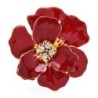 Big enamel flower with crystals - elegant broochBrooches