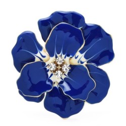 Grande flor de esmalte com cristais - broche elegante