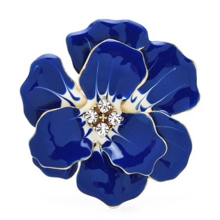 Big enamel flower with crystals - elegant broochBrooches