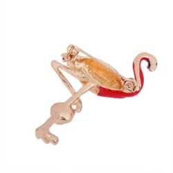 Flamingo vermelho com pérola - broche