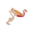 Flamingo vermelho com pérola - broche