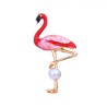 Flamingo vermelho com pérola - broche
