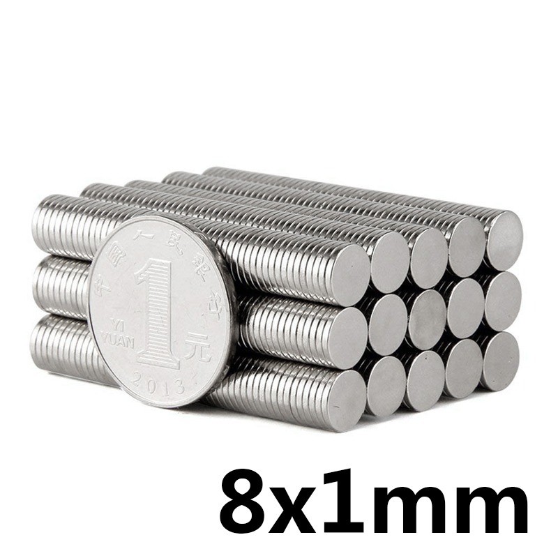 N35 - ímã de neodímio - disco redondo forte - 8 mm * 1 mm