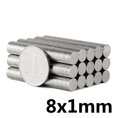 N35 - neodymium magnet - strong round disc - 8mm * 1mmN35
