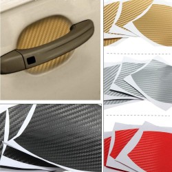 Adesivo de vinil de fibra de carbono - proteção da maçaneta da porta do carro - 10 * 9cm - 4 peças