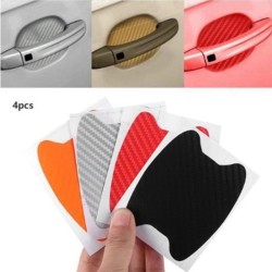 Adesivo de vinil de fibra de carbono - proteção da maçaneta da porta do carro - 10 * 9cm - 4 peças