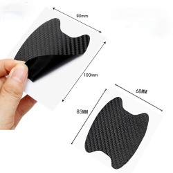 Adesivo de vinil de fibra de carbono - proteção da maçaneta da porta do carro - 10 * 9cm - 4 peças