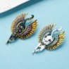 Gato anjo voador com asas - broche de esmalte
