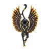 Gato anjo voador com asas - broche de esmalte