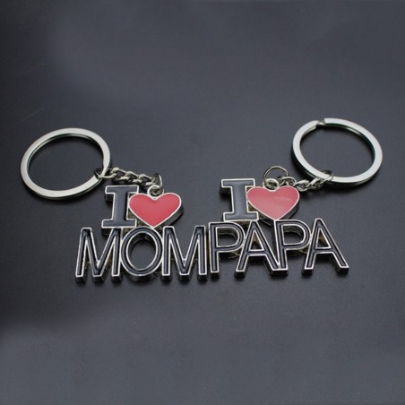 Eu amo a mamãe - eu amo o papai - chaveiro