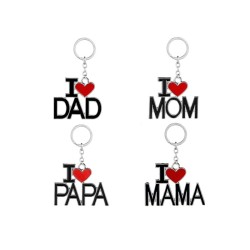 Eu amo a mamãe - eu amo o papai - chaveiro