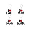 Eu amo a mamãe - eu amo o papai - chaveiro