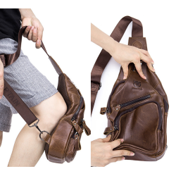 Mochila multifuncional - bolsa tiracolo de couro
