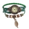 Vintage multi layer bracelet - with Quartz watch - beads / leafBracelets
