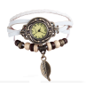 Vintage multi layer bracelet - with Quartz watch - beads / leafBracelets