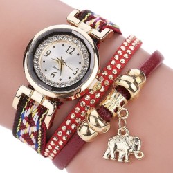 Multilayer bracelet - with watch / rhinestones / elephantBracelets