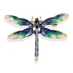 Libélula de cristal - broche vintage