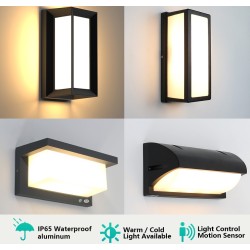 Modern LED outdoor light - wall mounted - with motion sensor - IP65 waterproof - 24WWall lights