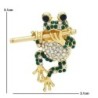 Playing flute crystal frog - broochBrooches