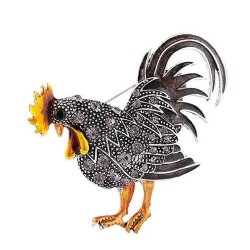 broche de galo de cristal