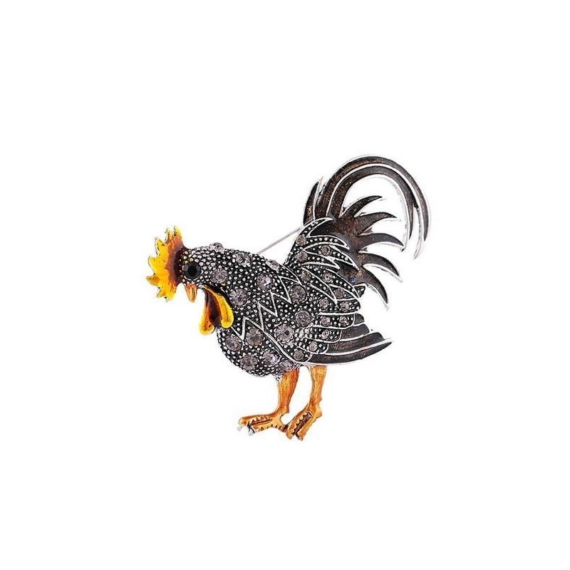 broche de galo de cristal