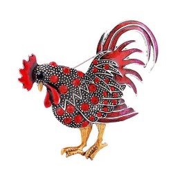broche de galo de cristal