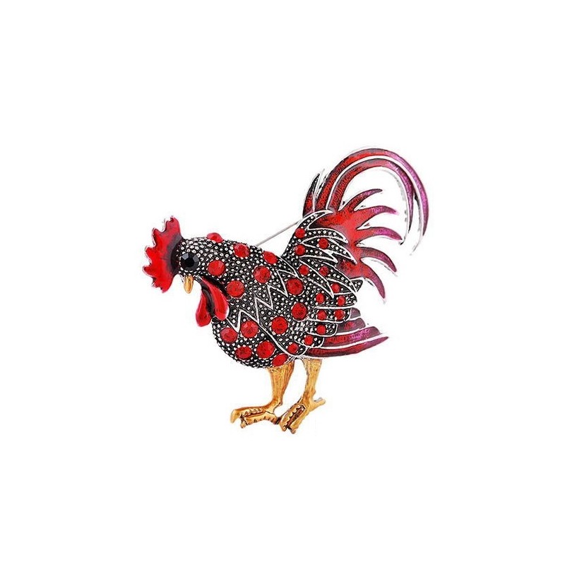 broche de galo de cristal