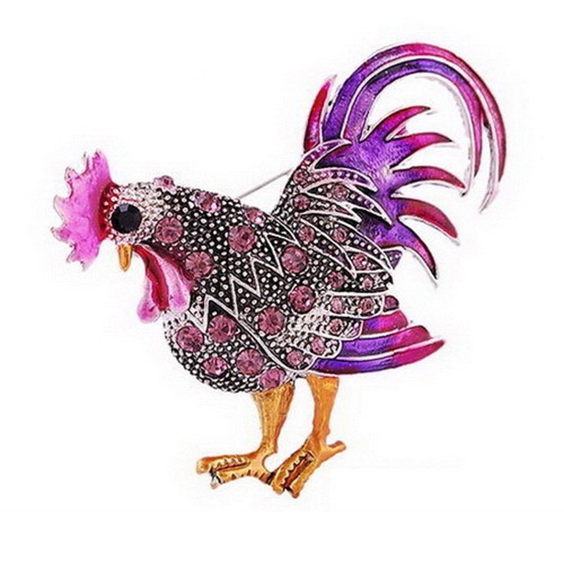 broche de galo de cristal