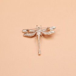 Libélula de cristal com pérola - broche