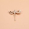 Libélula de cristal com pérola - broche