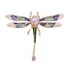 Libélula de cristal com pérola - broche