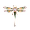 Libélula de cristal com pérola - broche